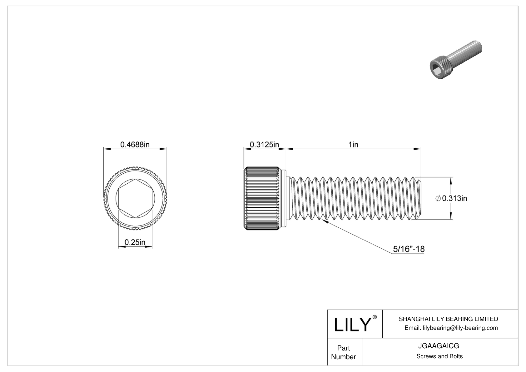 JGAAGAICG 18-8 不锈钢内六角螺钉 cad drawing