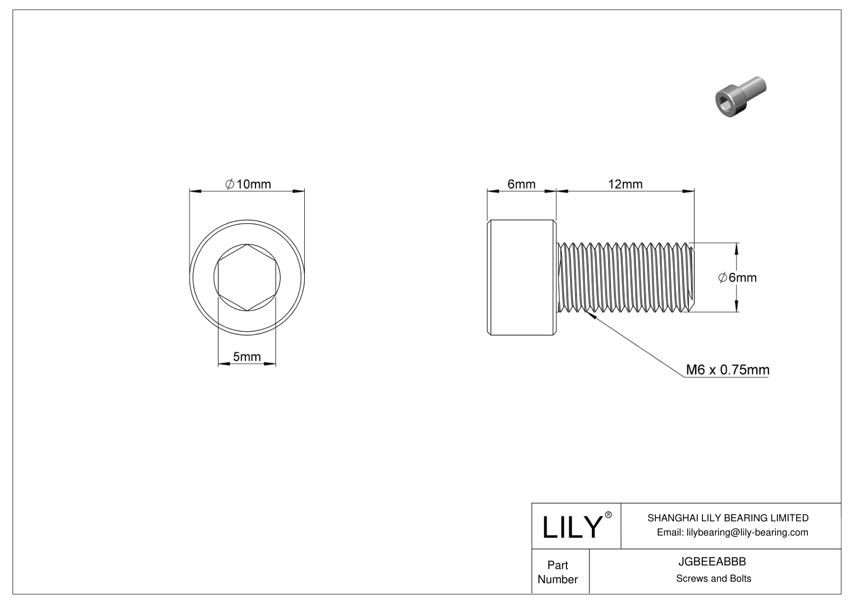 JGBEEABBB Tornillos de cabeza cilíndrica de acero aleado cad drawing