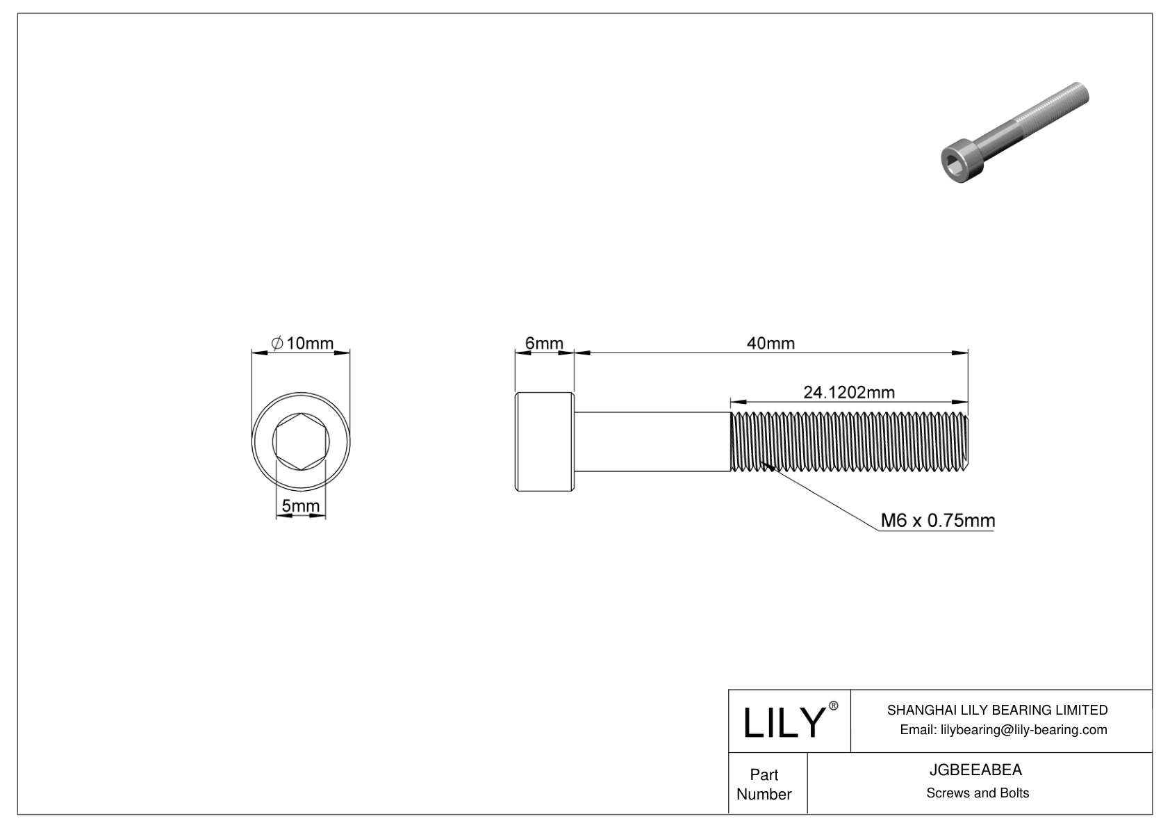 JGBEEABEA Tornillos de cabeza cilíndrica de acero aleado cad drawing