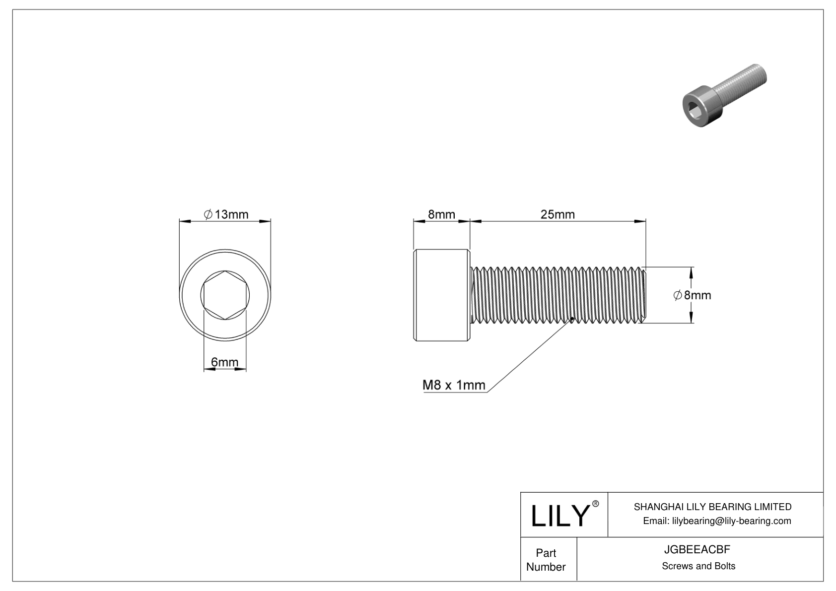 JGBEEACBF Tornillos de cabeza cilíndrica de acero aleado cad drawing