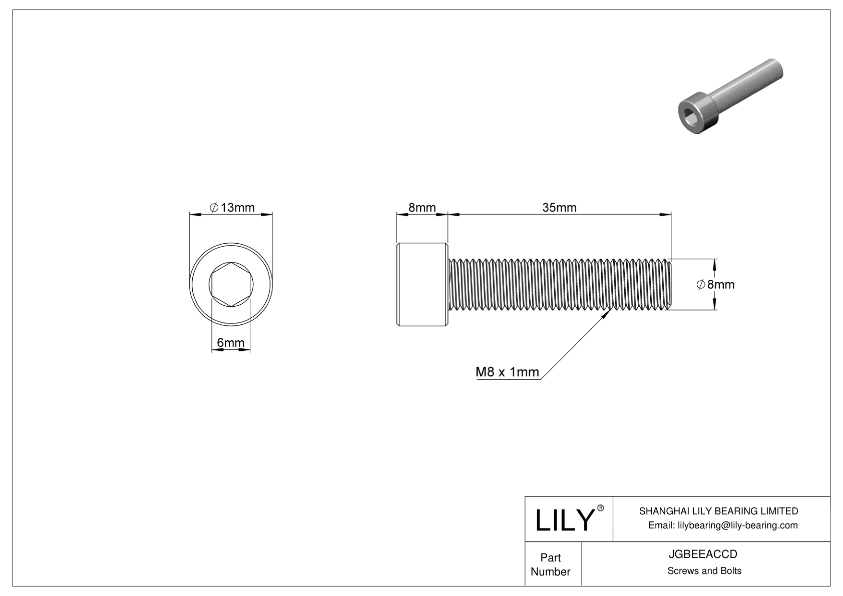 JGBEEACCD 合金钢内六角螺钉 cad drawing