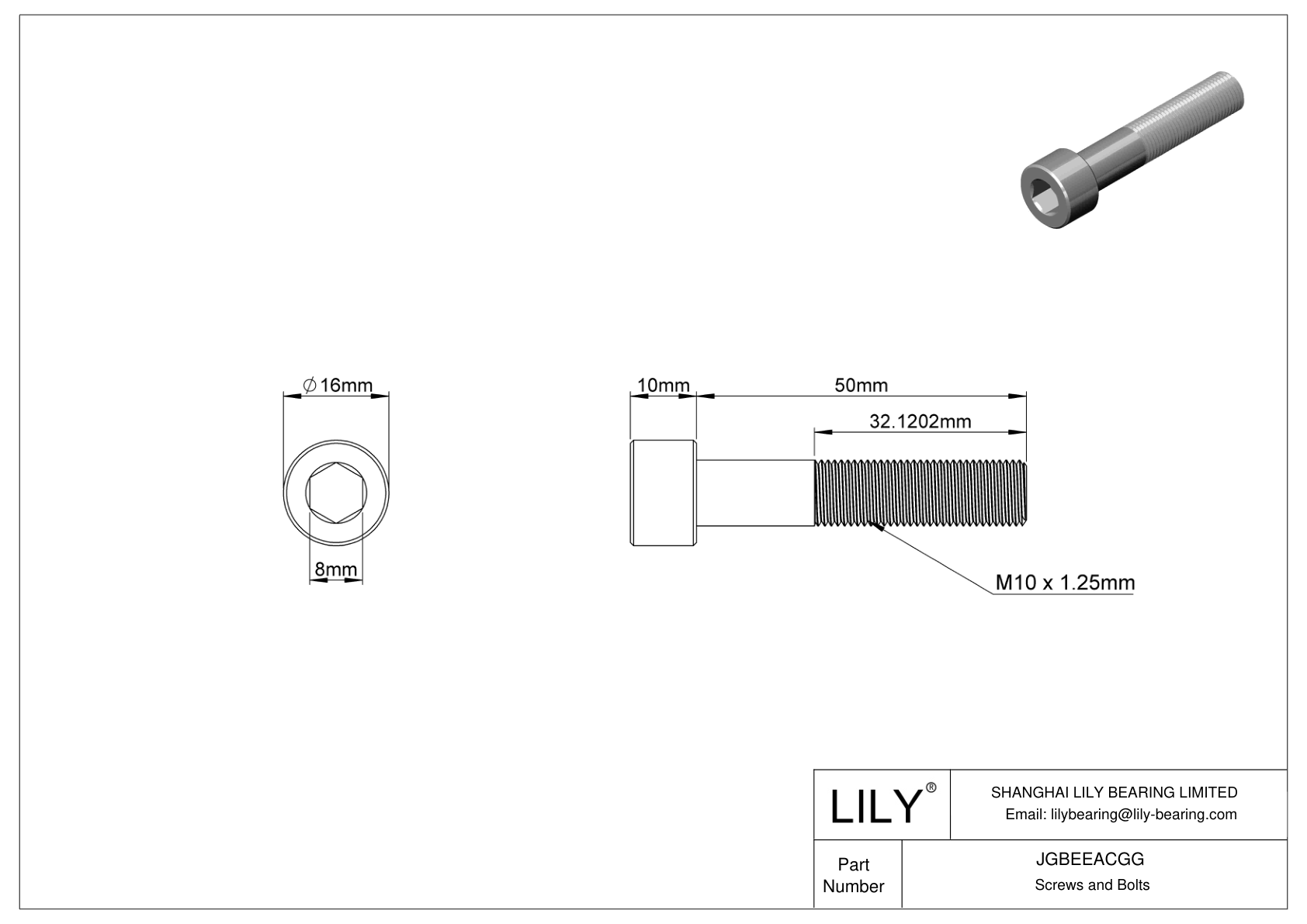 JGBEEACGG 合金钢内六角螺钉 cad drawing