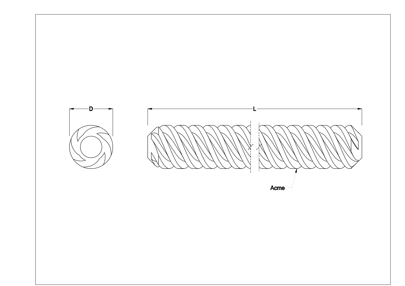 JJADAAJHI Fast-Travel Precision Acme Lead Screws and Nuts cad drawing