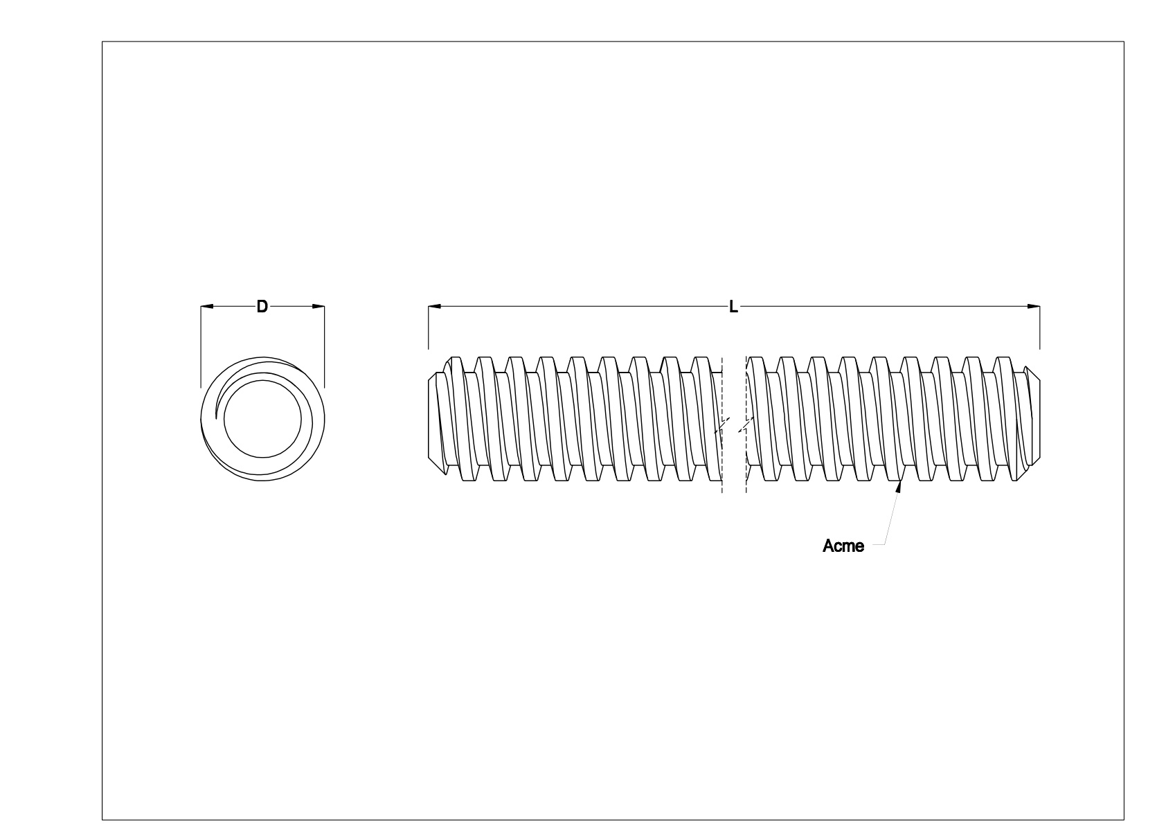 JJADAAJIB 精密 Acme 引线螺钉和螺母 cad drawing