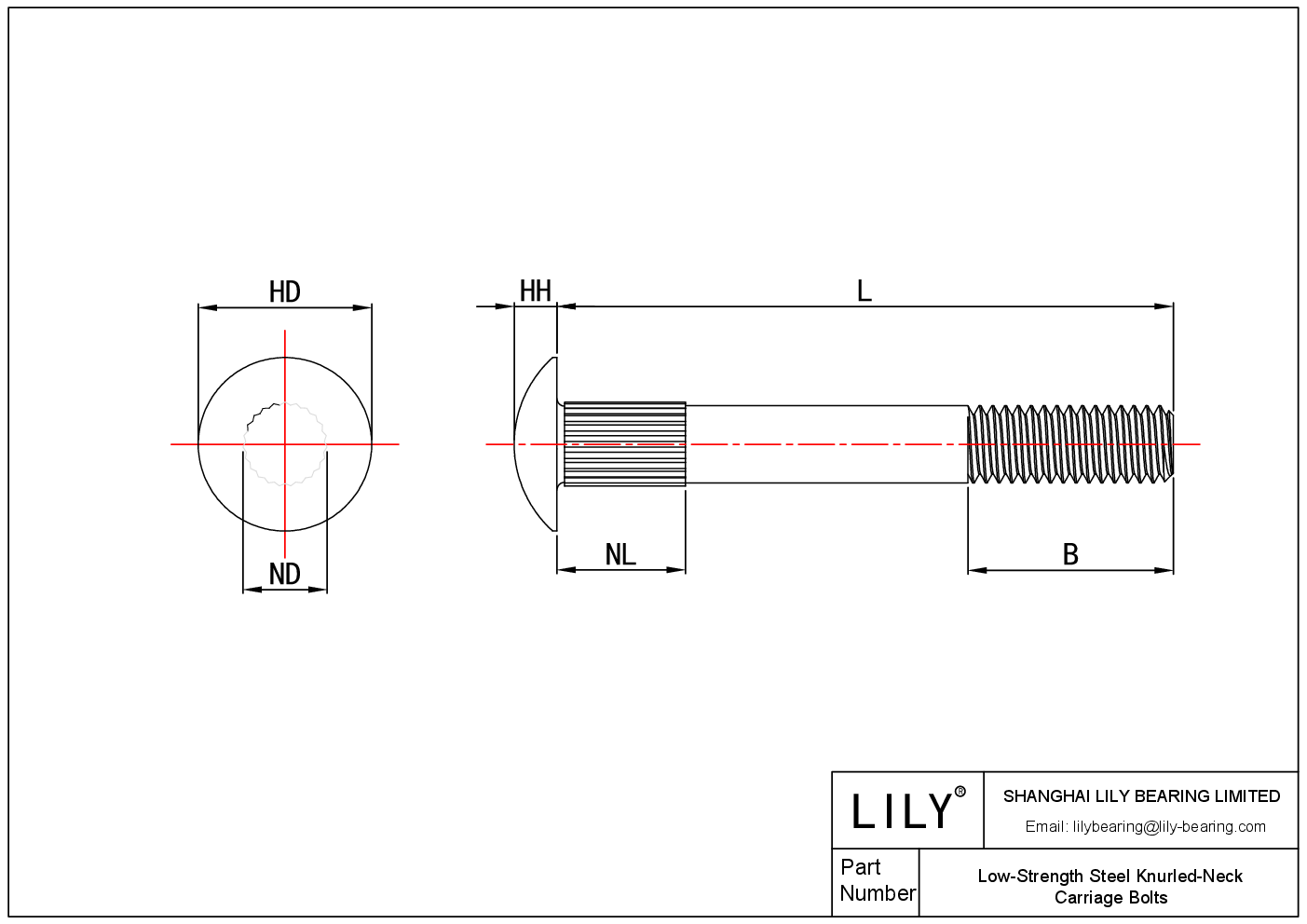 JIAGAADCA Acero de baja resistenciaTornillos de carruaje de cuello estriado cad drawing