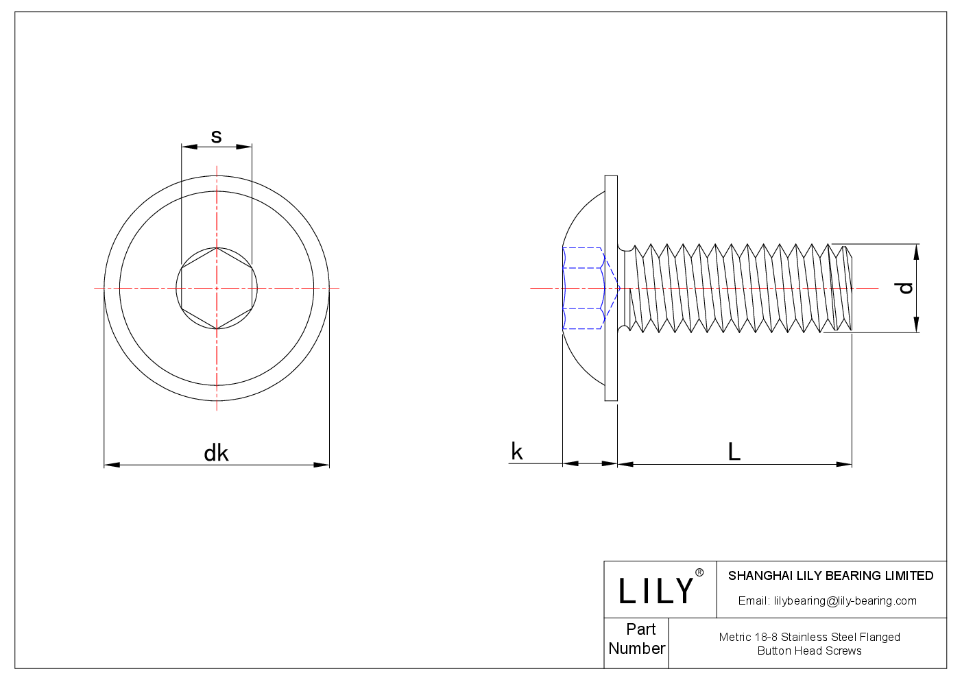 JHGFEACBI 公制 18-8 不锈钢法兰圆头螺钉 cad drawing