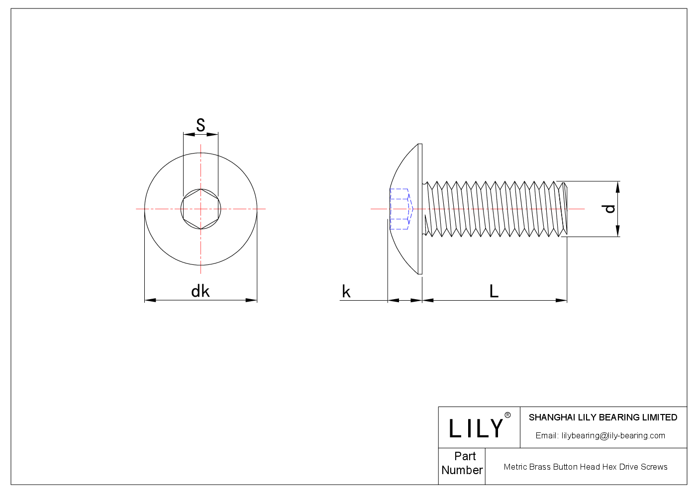 JHHBFAGBD 公制黄铜扣头六角驱动螺钉 cad drawing