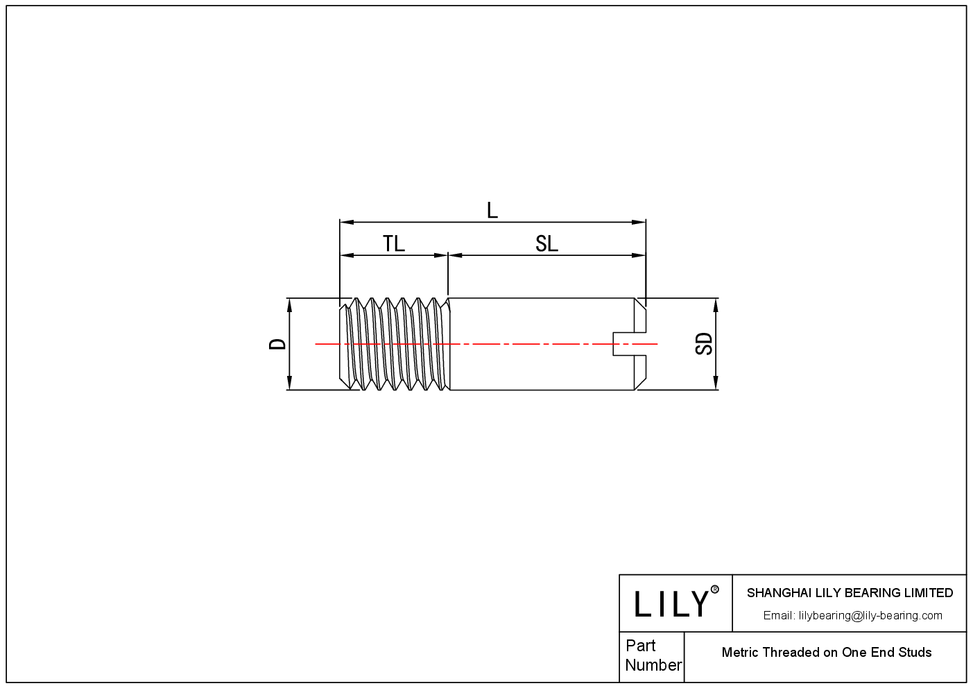 JHEJDABCB Metric Partially Threaded Studs cad drawing