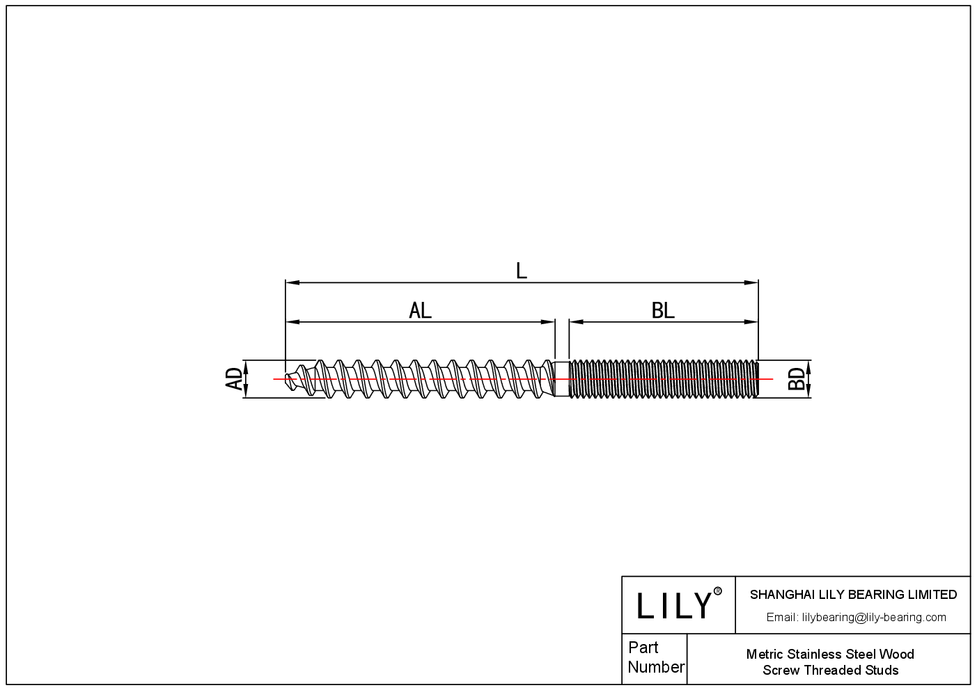 JIICIABAA 公制不锈钢木螺钉螺杆 cad drawing