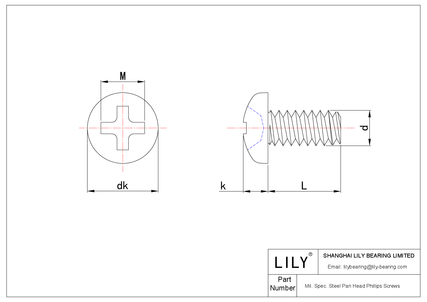 96880A311 | Mil. Spec. Steel Pan Head Phillips Screws | LILY Bearing 