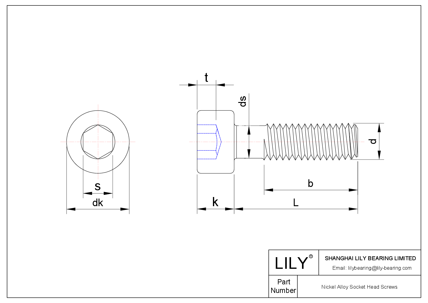 JGBEGABGB Tornillos de cabeza cilíndrica de aleación de níquel cad drawing