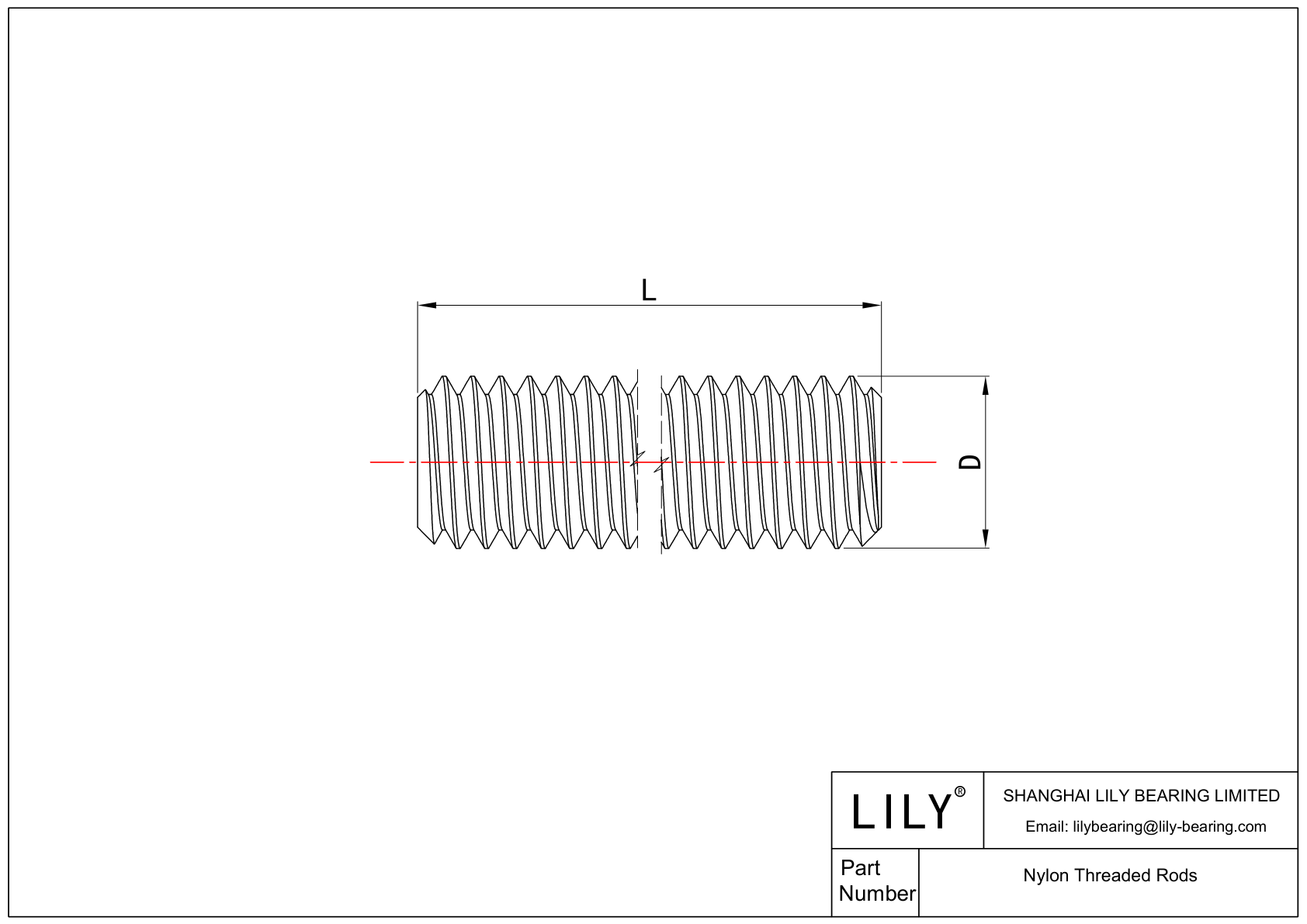 98831A380 | Nylon Threaded Rods | Lily Bearing