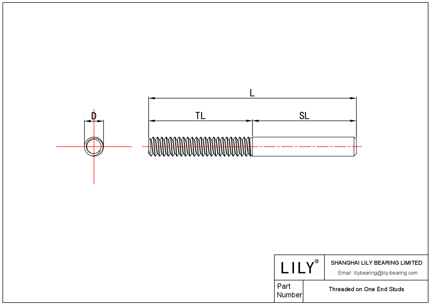 JHAECAIFC Partially Threaded Studs cad drawing