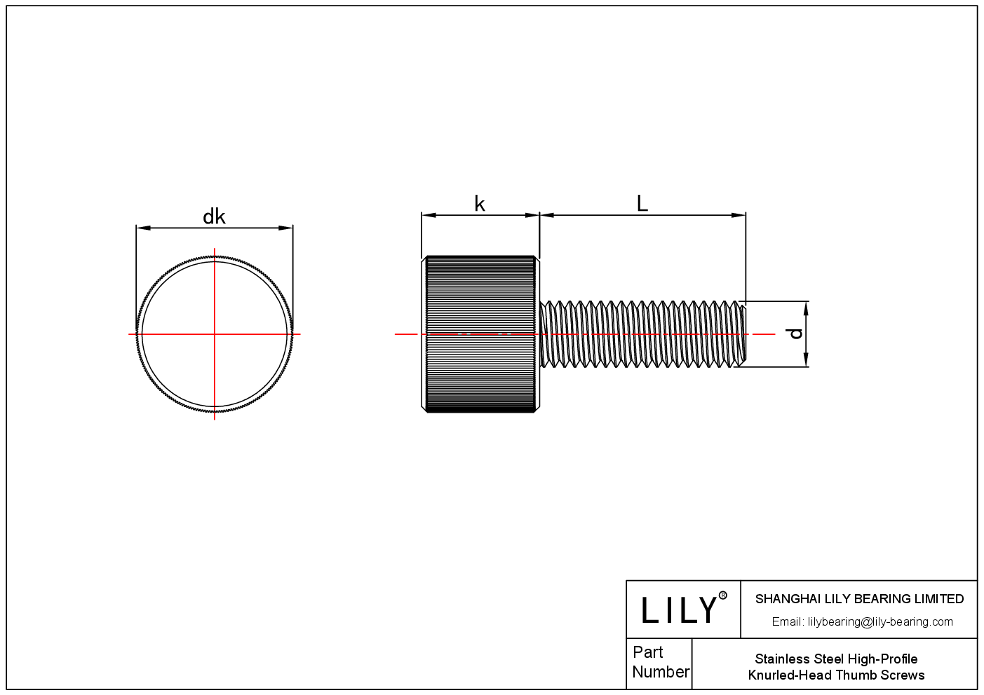 JDFIFAAFG 不锈钢高轮廓滚花头拇指螺钉 cad drawing