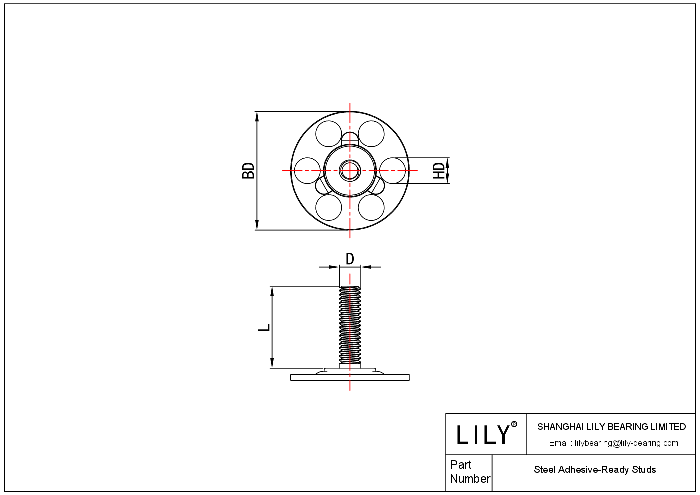 JHFJAAIAC Steel Adhesive-Mount Studs cad drawing