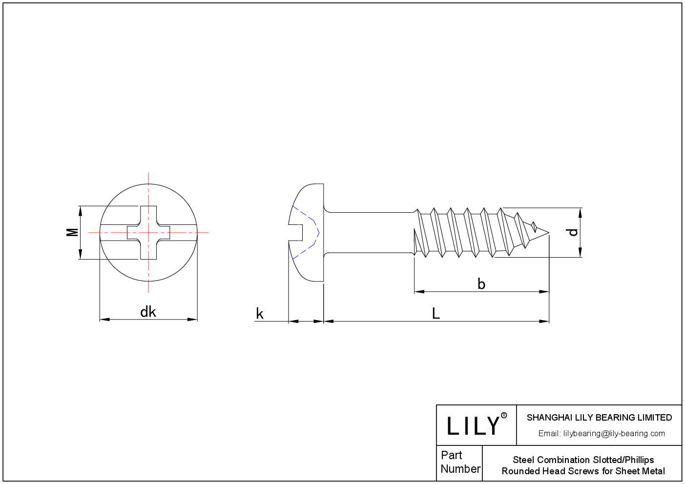 JAAHHADAD 钢板用开槽/十字圆头组合螺钉 cad drawing