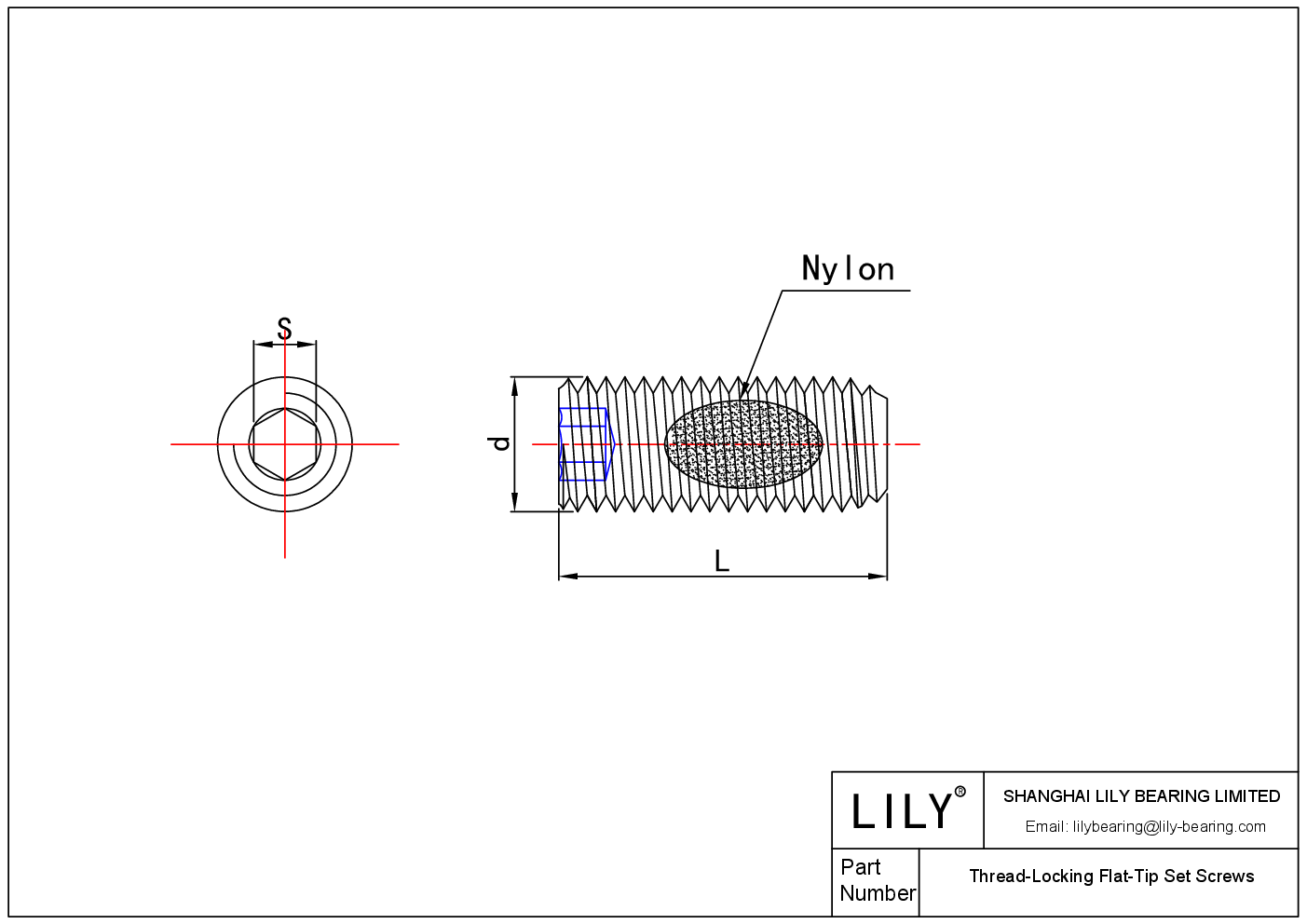 JEEJFACCD Thread-Locking Flat-Tip Set Screws cad drawing