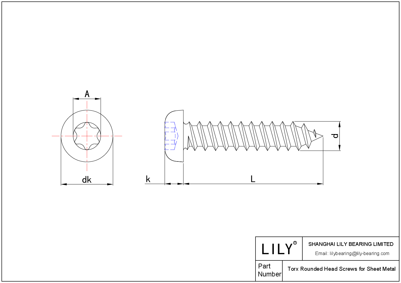 JAJCFACFH Tornillos Torx de cabeza redondeada para chapa metálica cad drawing