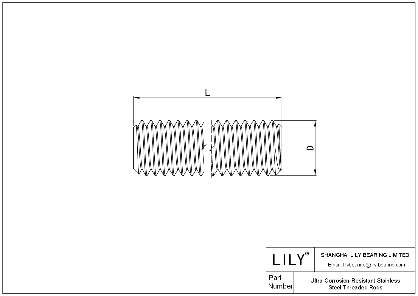 JFHEFAAFB 超耐腐蚀不锈钢螺纹杆 cad drawing