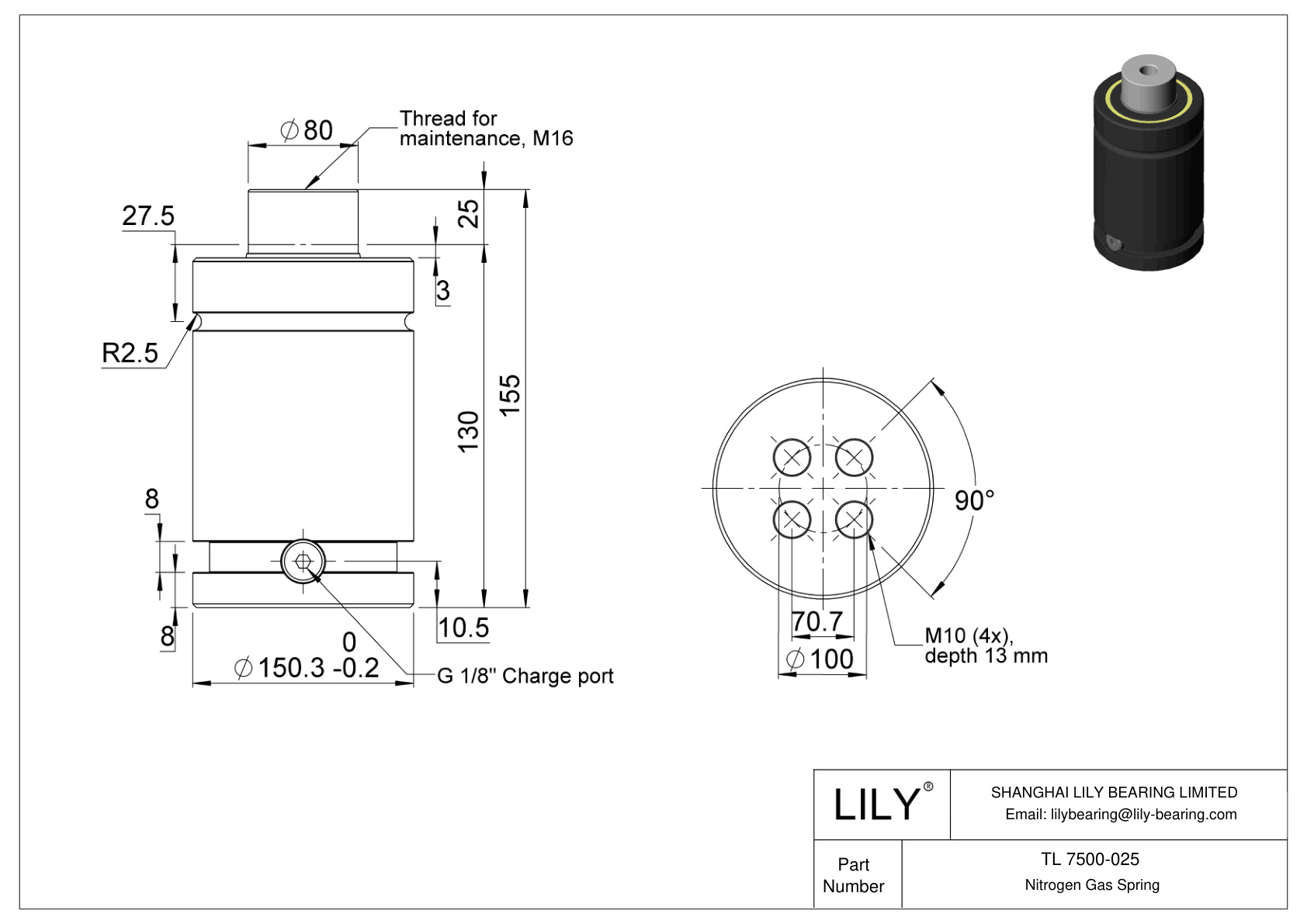 TL 7500-025 TL cad drawing