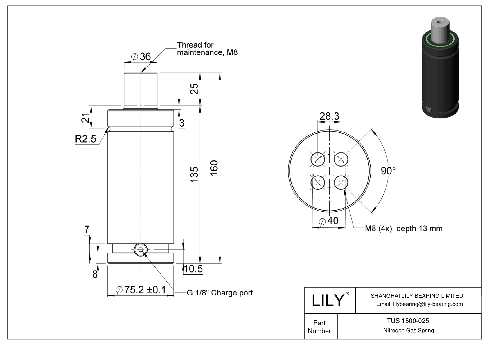 TUS 1500-025 TUS cad drawing