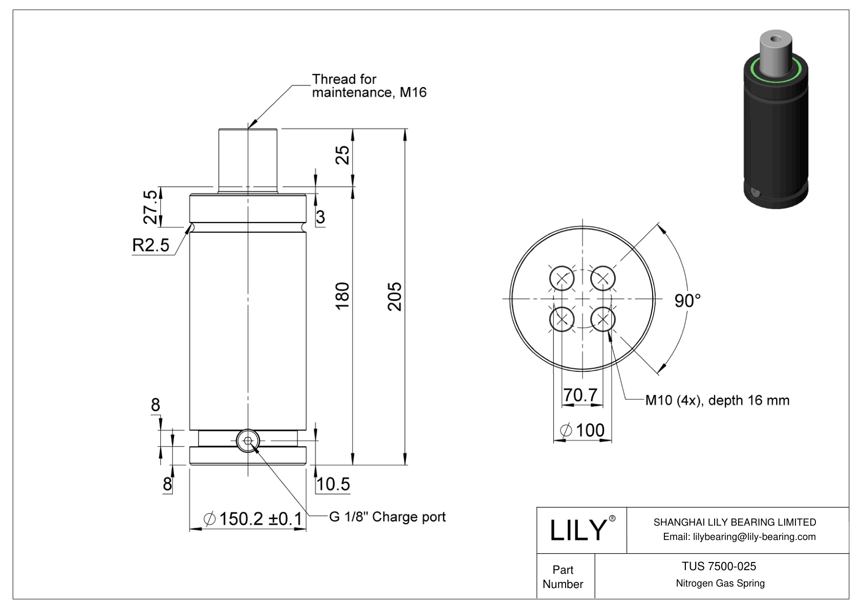 TUS 7500-025 TUS cad drawing