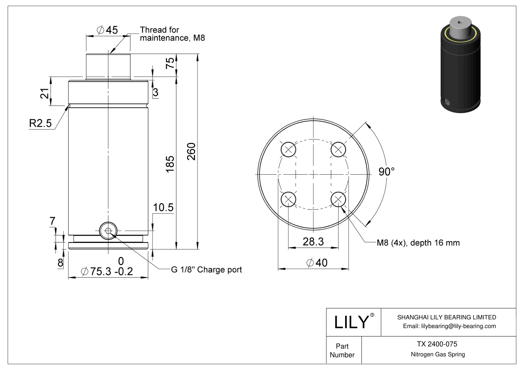 TX 2400-075 TX cad drawing