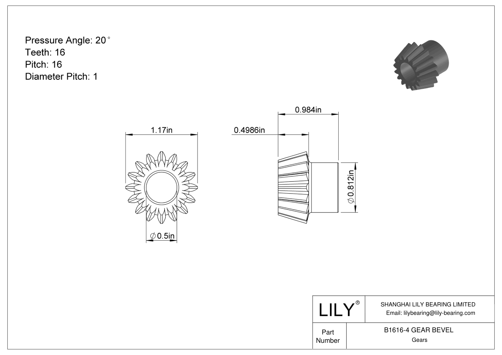 B1616-4 GEAR BEVEL Engranajes cónicos cad drawing