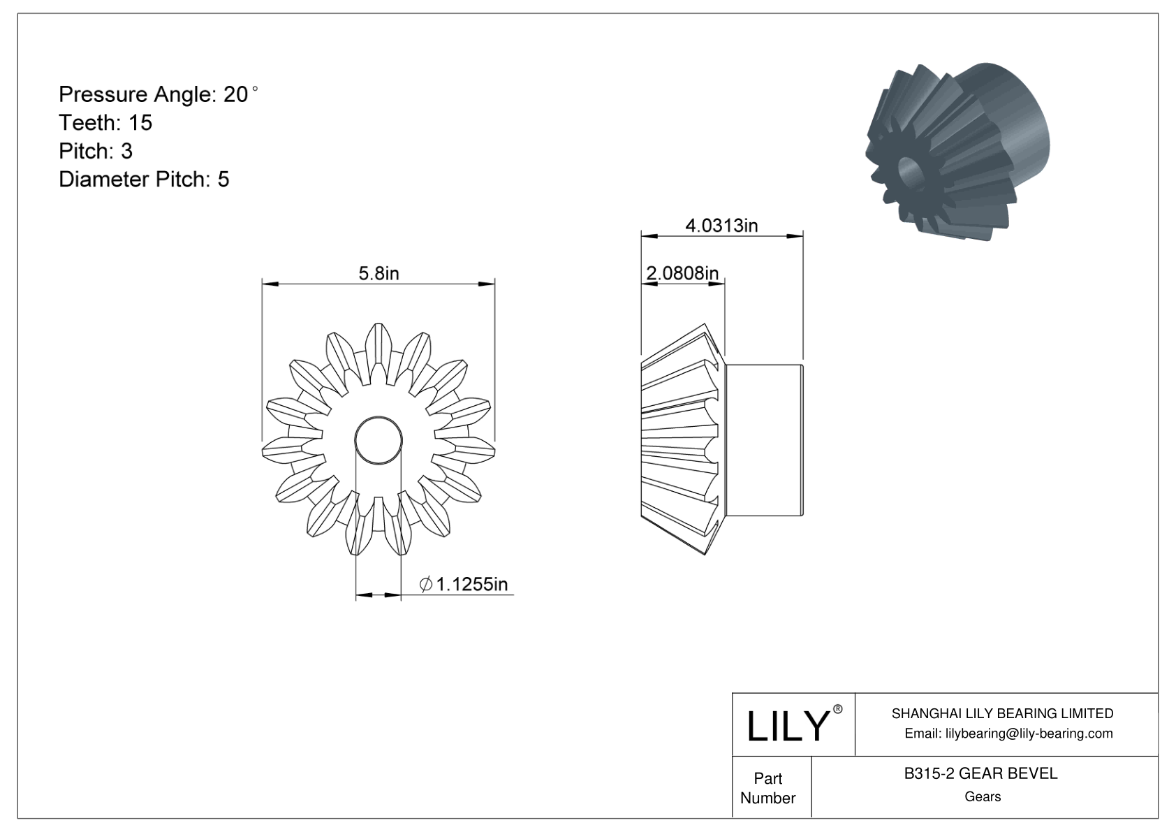 B315-2 GEAR BEVEL 锥齿轮 cad drawing