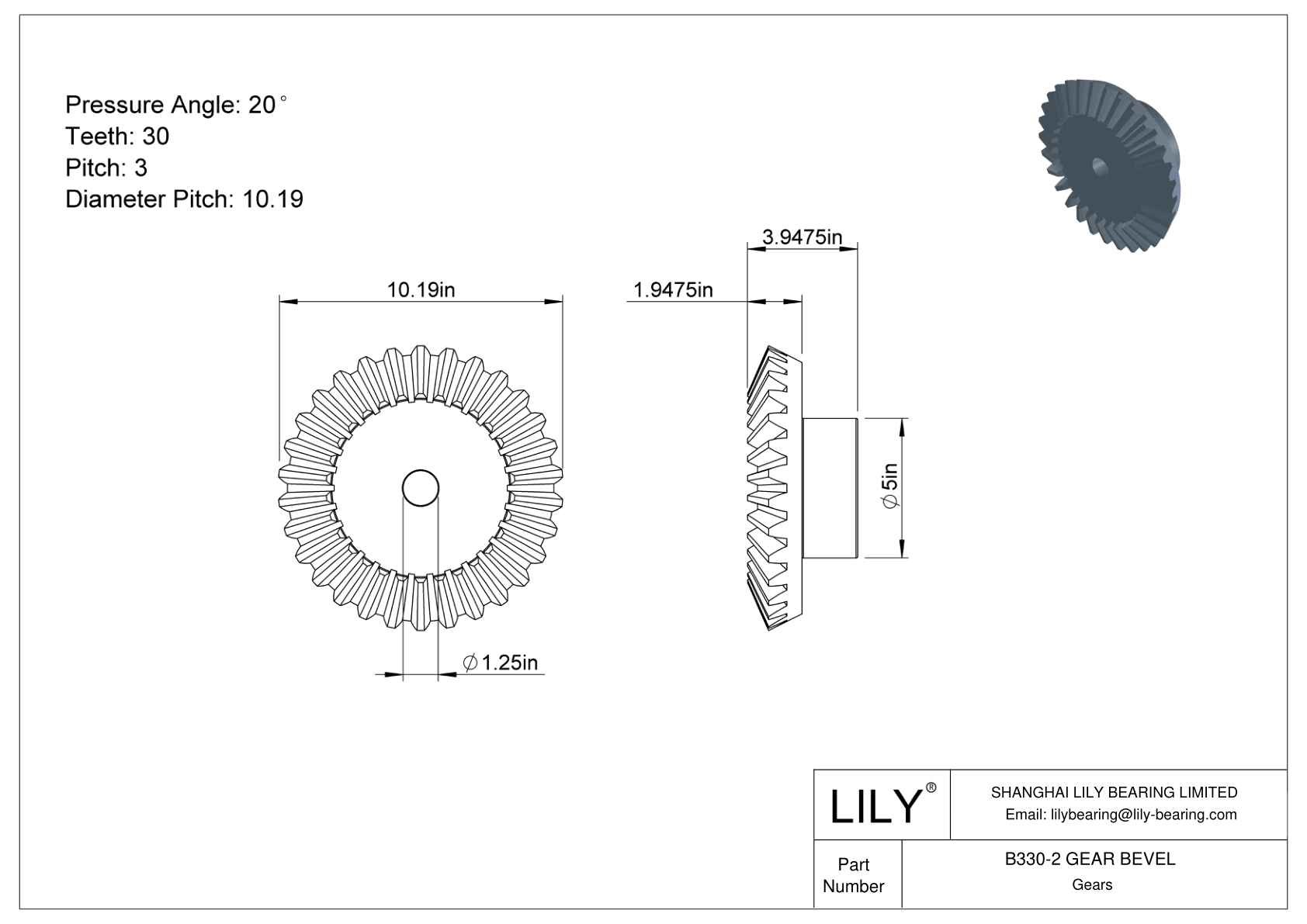 B330-2 GEAR BEVEL Engranajes cónicos cad drawing