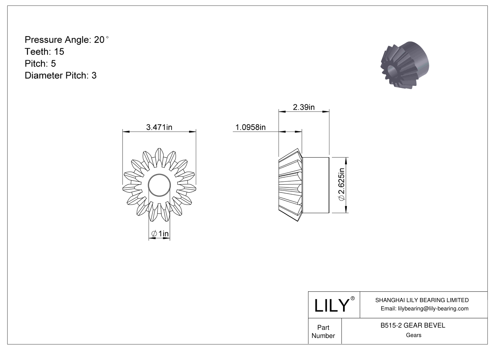 B515-2 GEAR BEVEL 锥齿轮 cad drawing