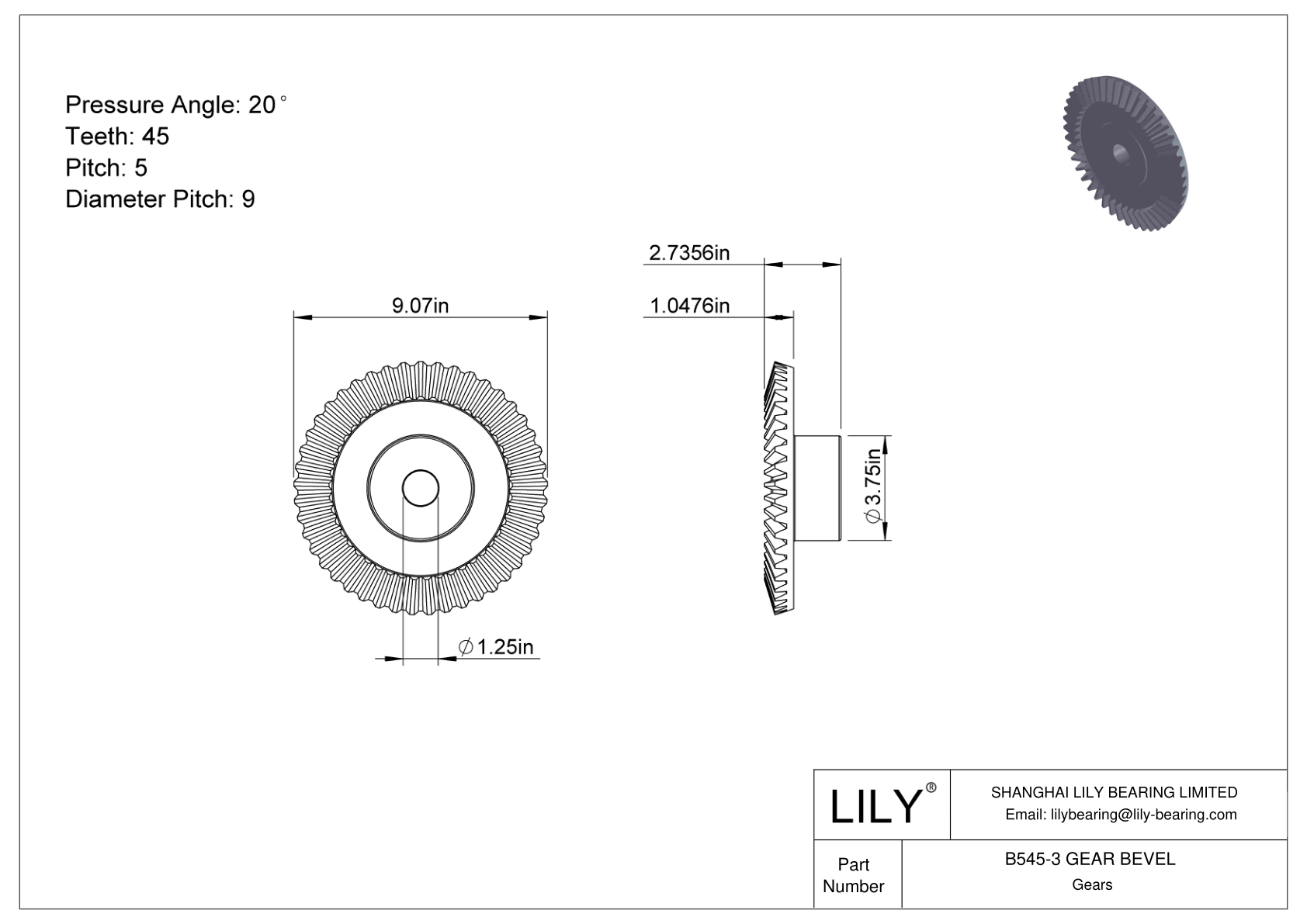 B545-3 GEAR BEVEL Engranajes cónicos cad drawing