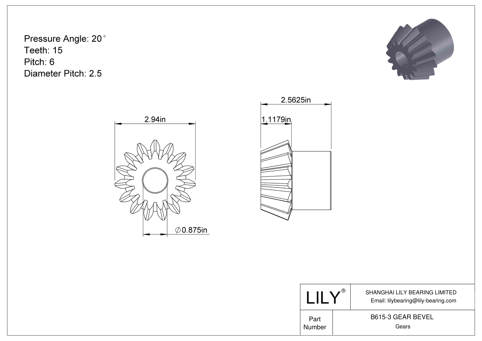 B615-3 GEAR BEVEL Engranajes cónicos cad drawing