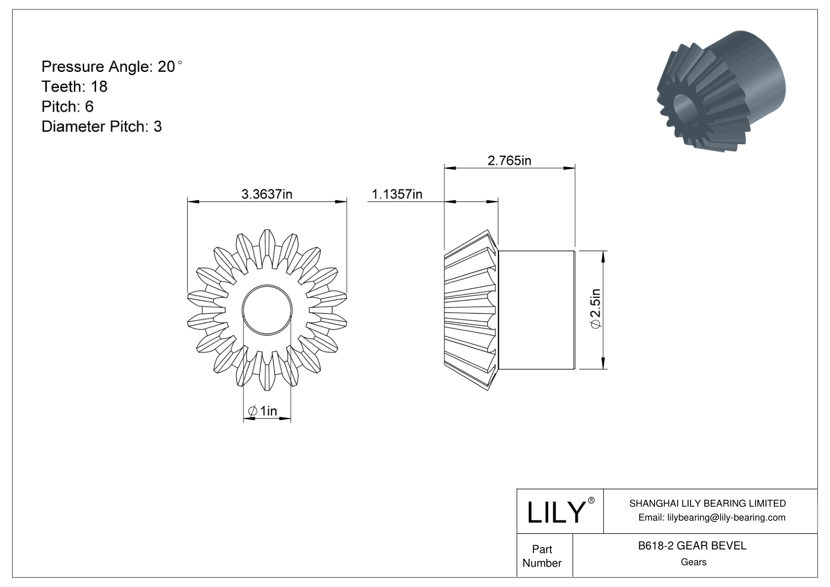 B618-2 GEAR BEVEL 锥齿轮 cad drawing