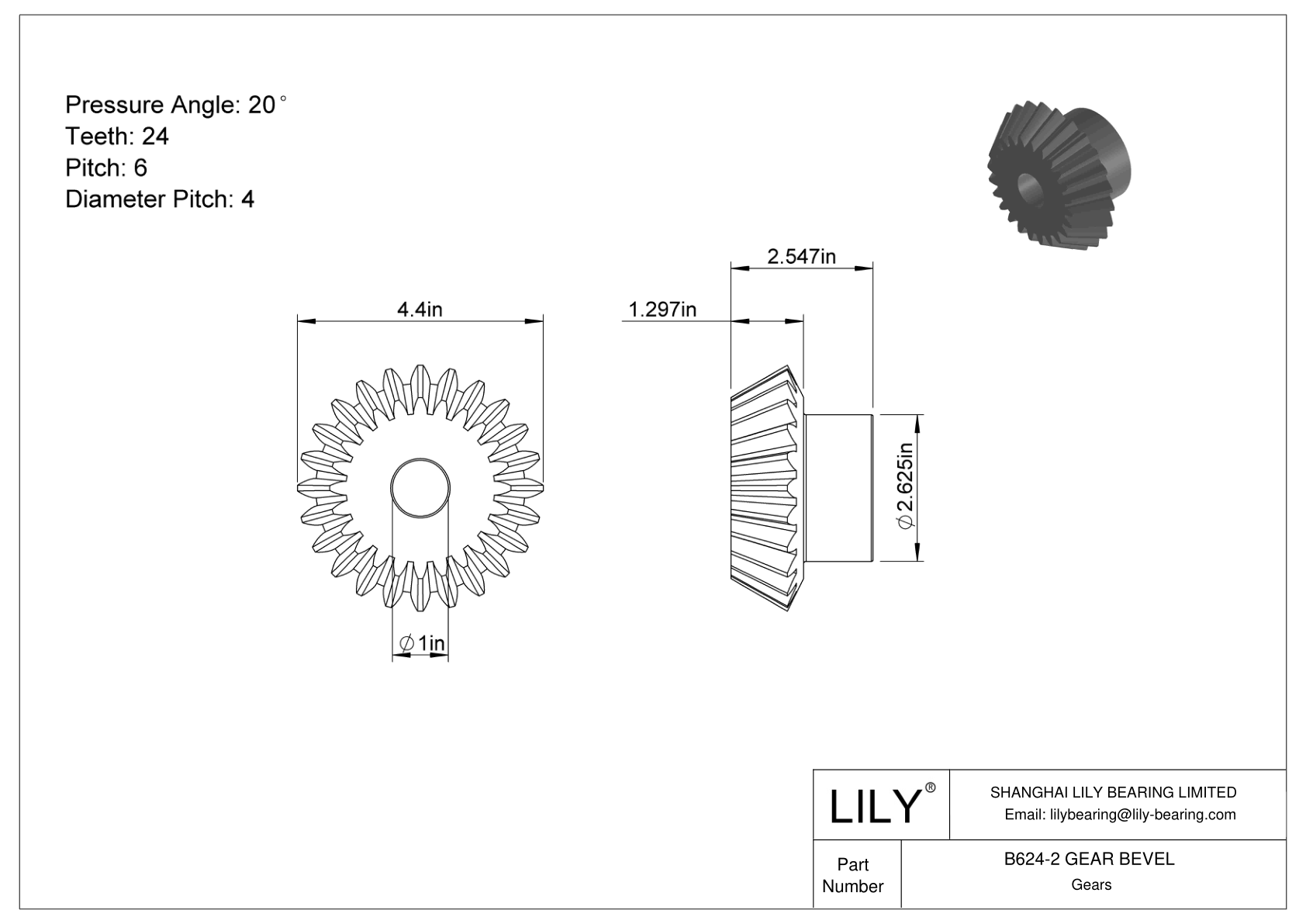 B624-2 GEAR BEVEL 锥齿轮 cad drawing