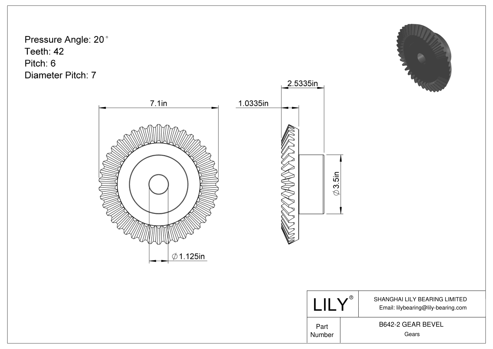 B642-2 GEAR BEVEL 锥齿轮 cad drawing