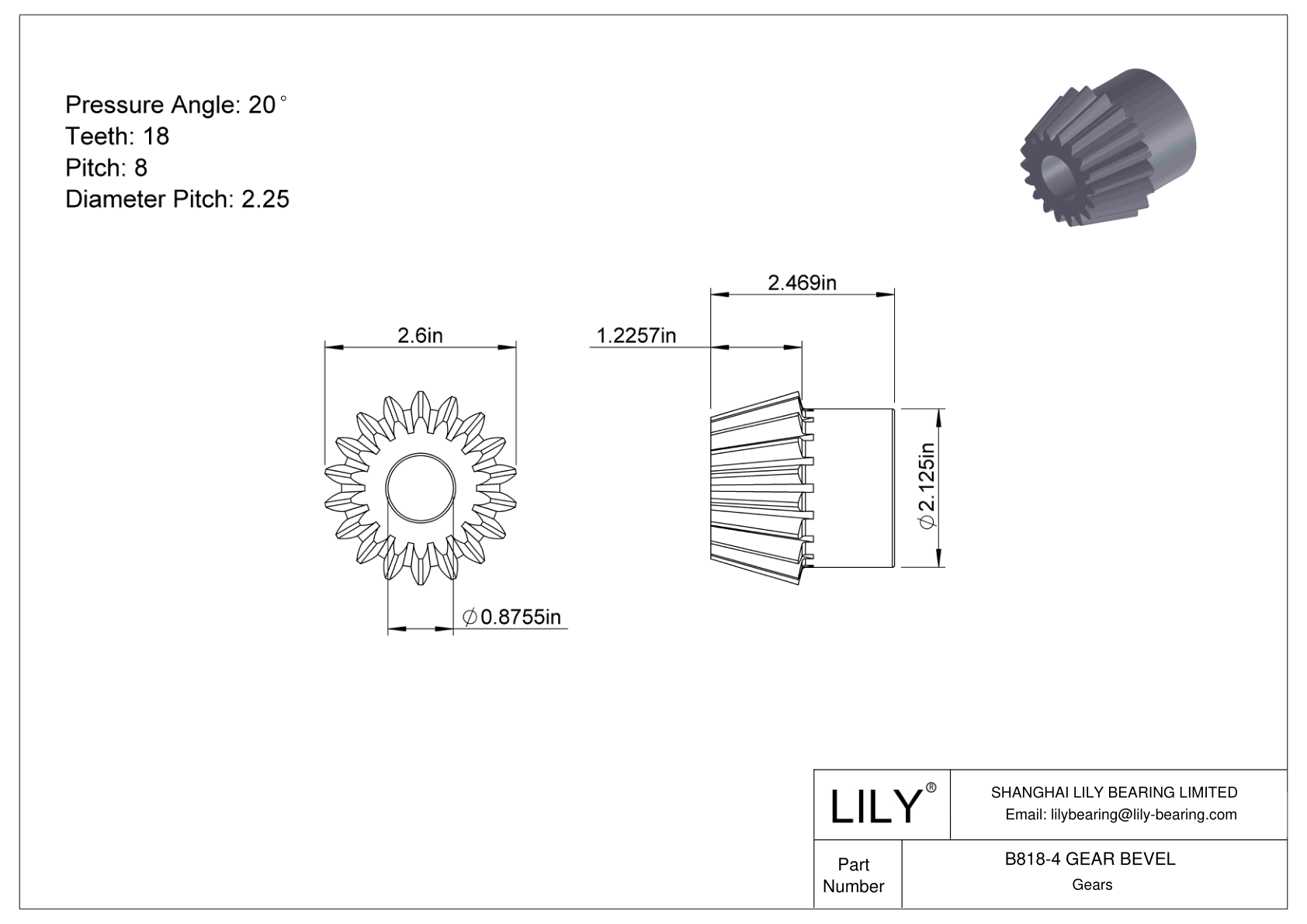 B818-4 GEAR BEVEL 锥齿轮 cad drawing