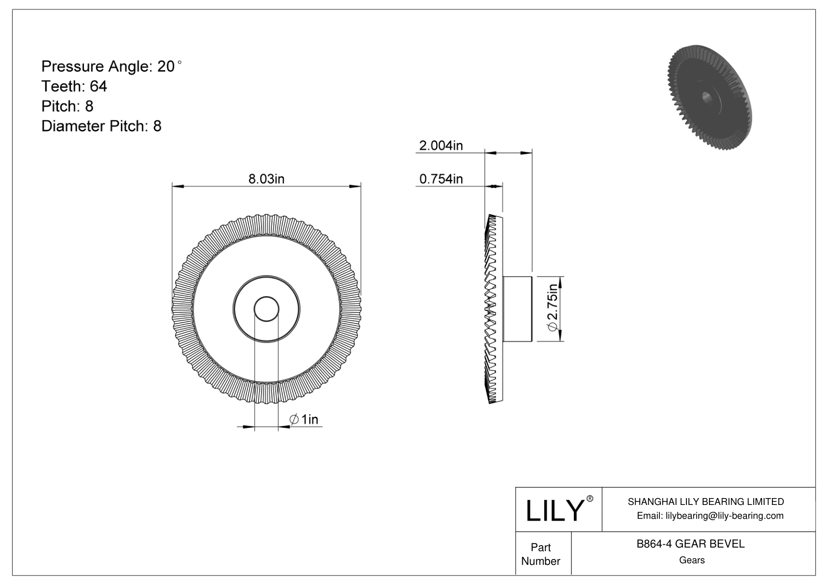 B864-4 GEAR BEVEL Engranajes cónicos cad drawing