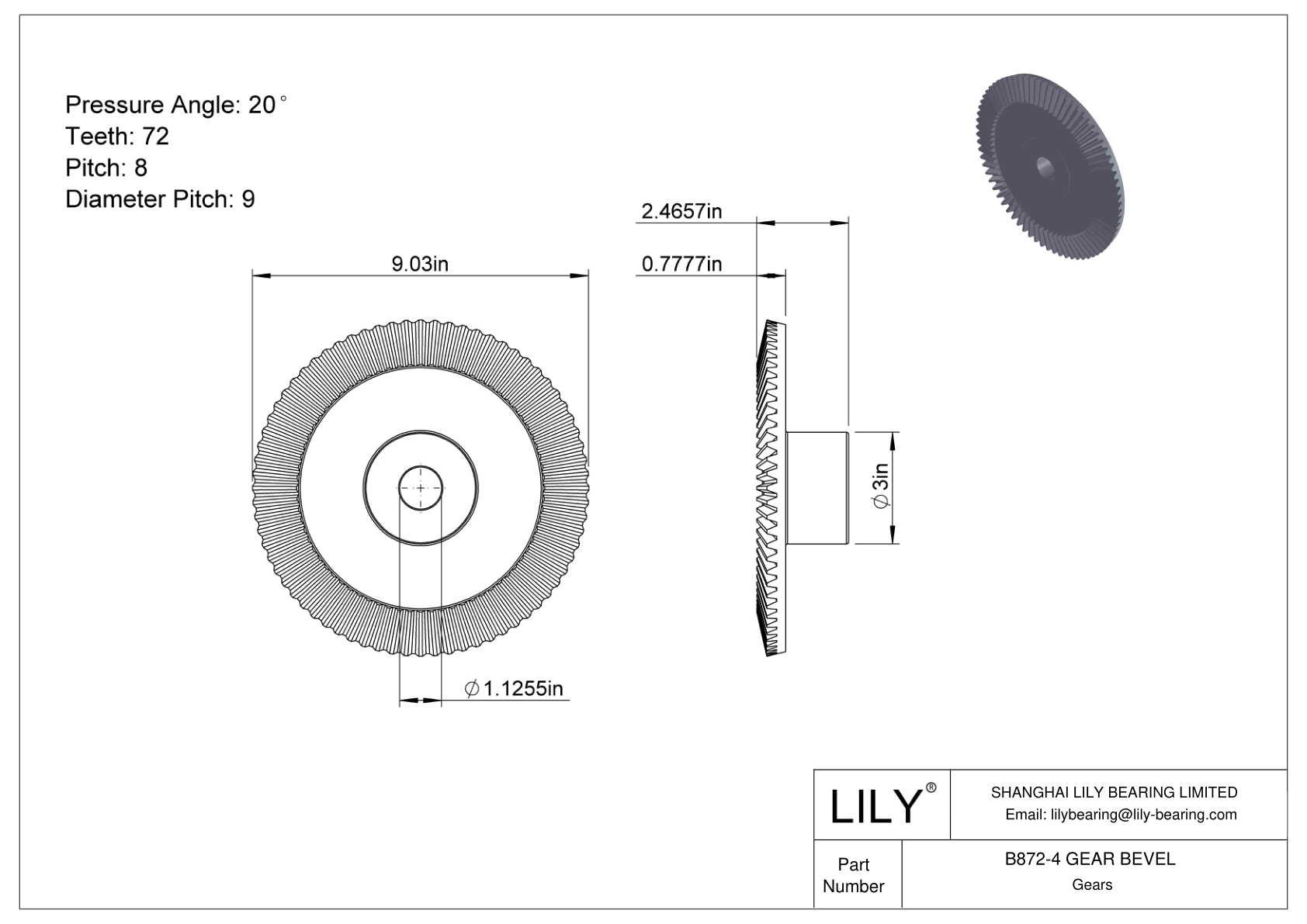 B872-4 GEAR BEVEL Engranajes cónicos cad drawing