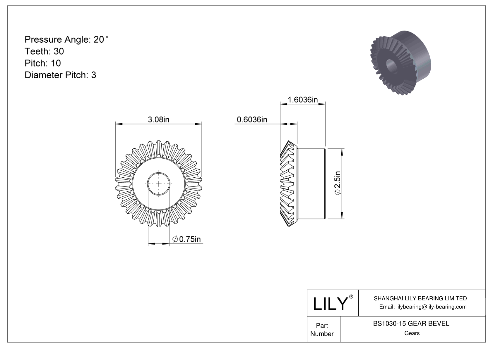 BS1030-15 GEAR BEVEL 锥齿轮 cad drawing