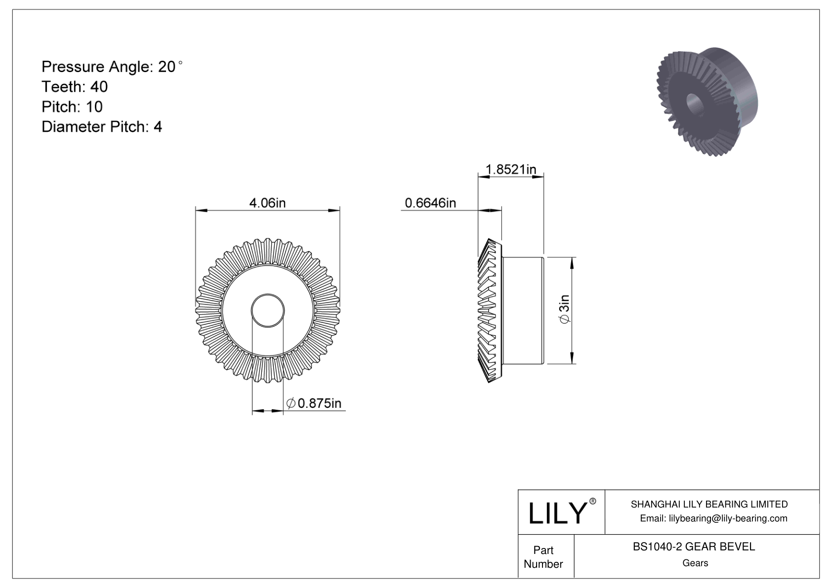 BS1040-2 GEAR BEVEL 锥齿轮 cad drawing