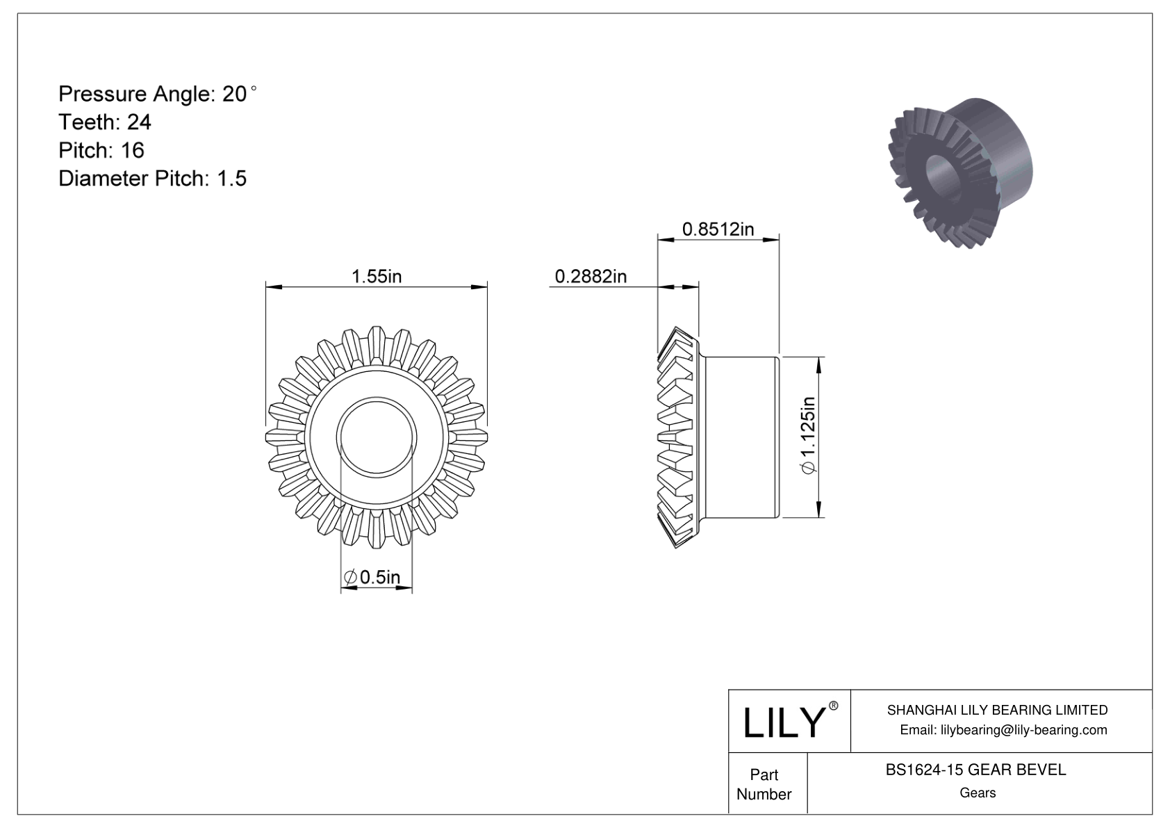 BS1624-15 GEAR BEVEL 锥齿轮 cad drawing