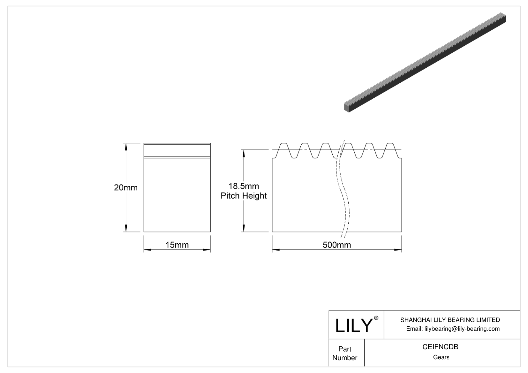 CEIFNCDB Cremalleras rectangulares métricas metálicas - Ángulo de presión de 20 cad drawing