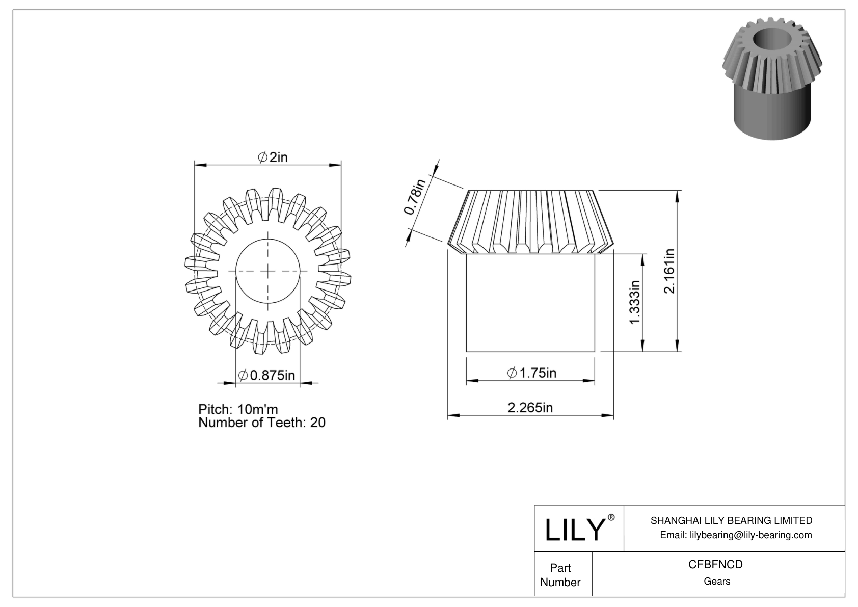 CFBFNCD 英制小齿轮 cad drawing