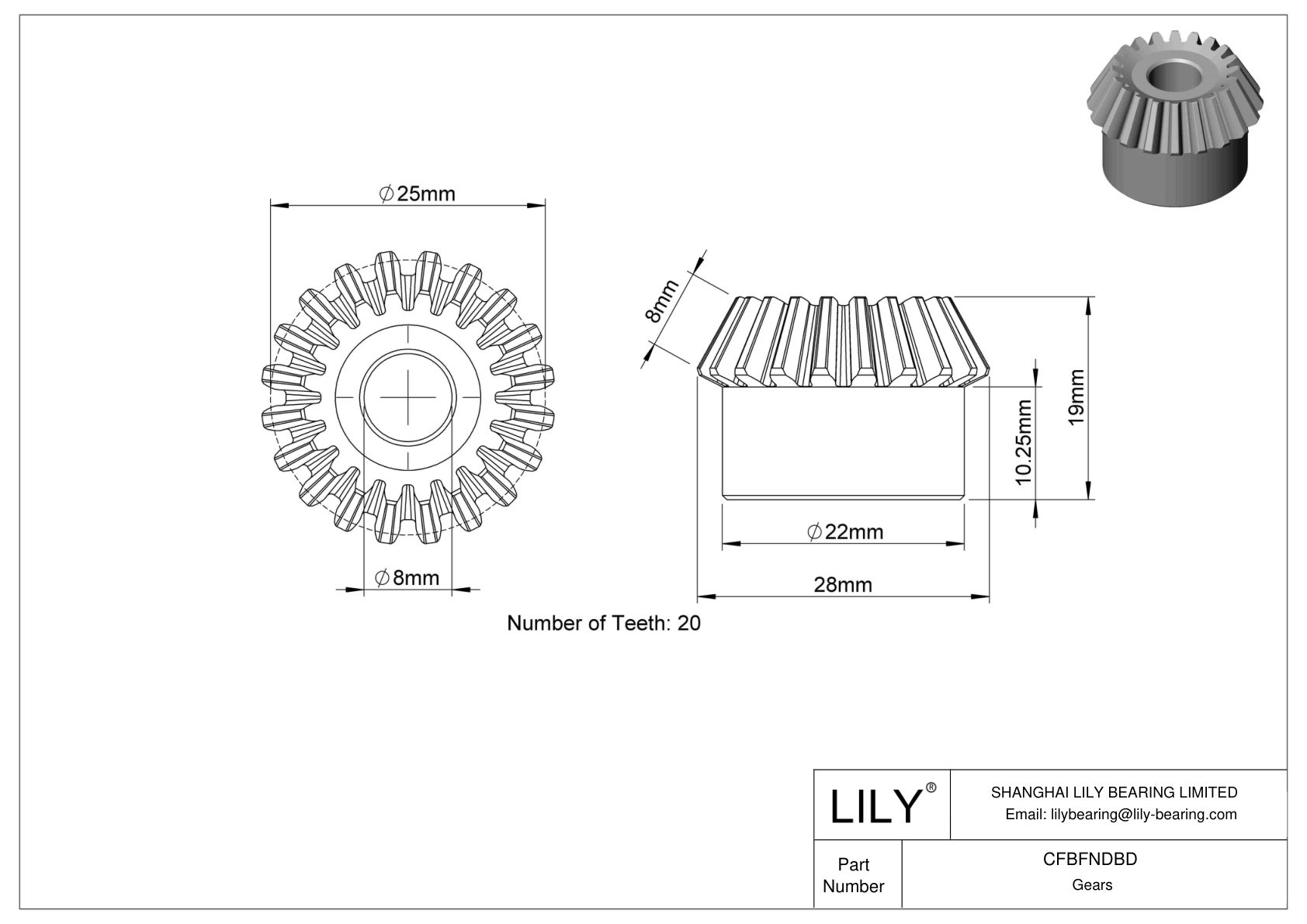 CFBFNDBD Metric Pinions cad drawing