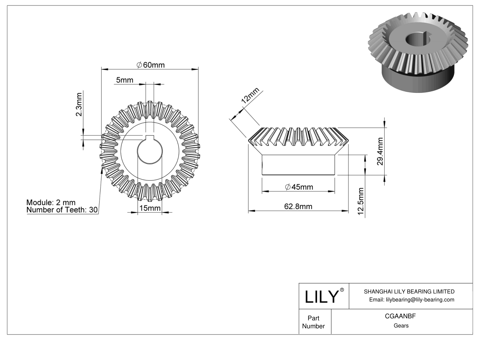 CGAANBF Metric Gears cad drawing