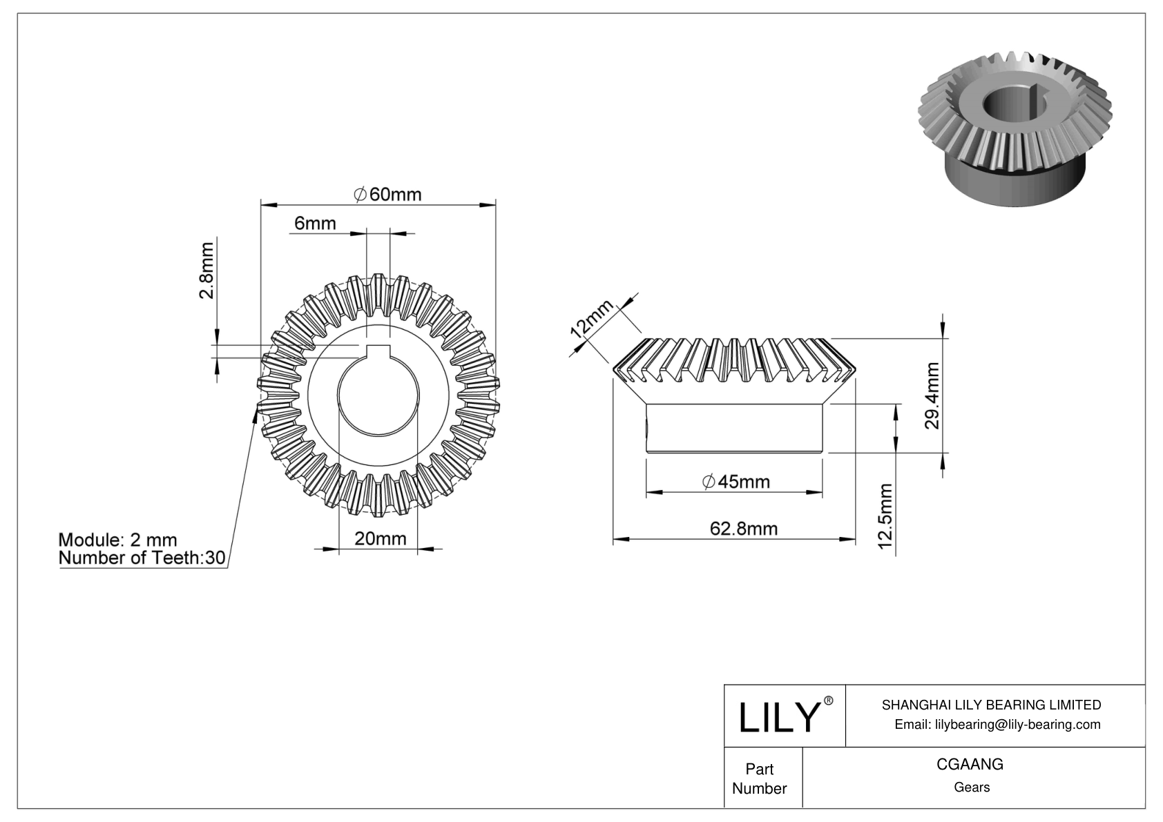 CGAANG Metric Gears cad drawing