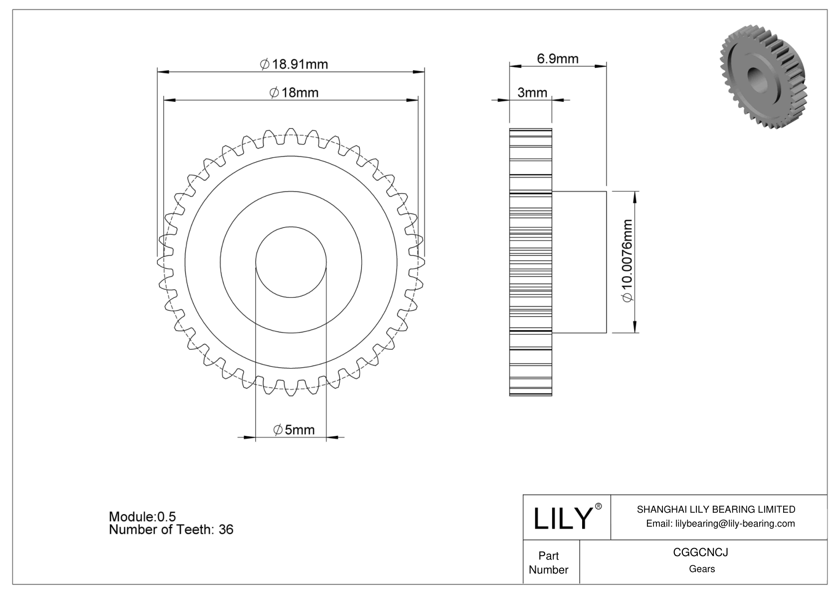 CGGCNCJ Engranajes métricos de plástico - Ángulo de presión de 20 cad drawing