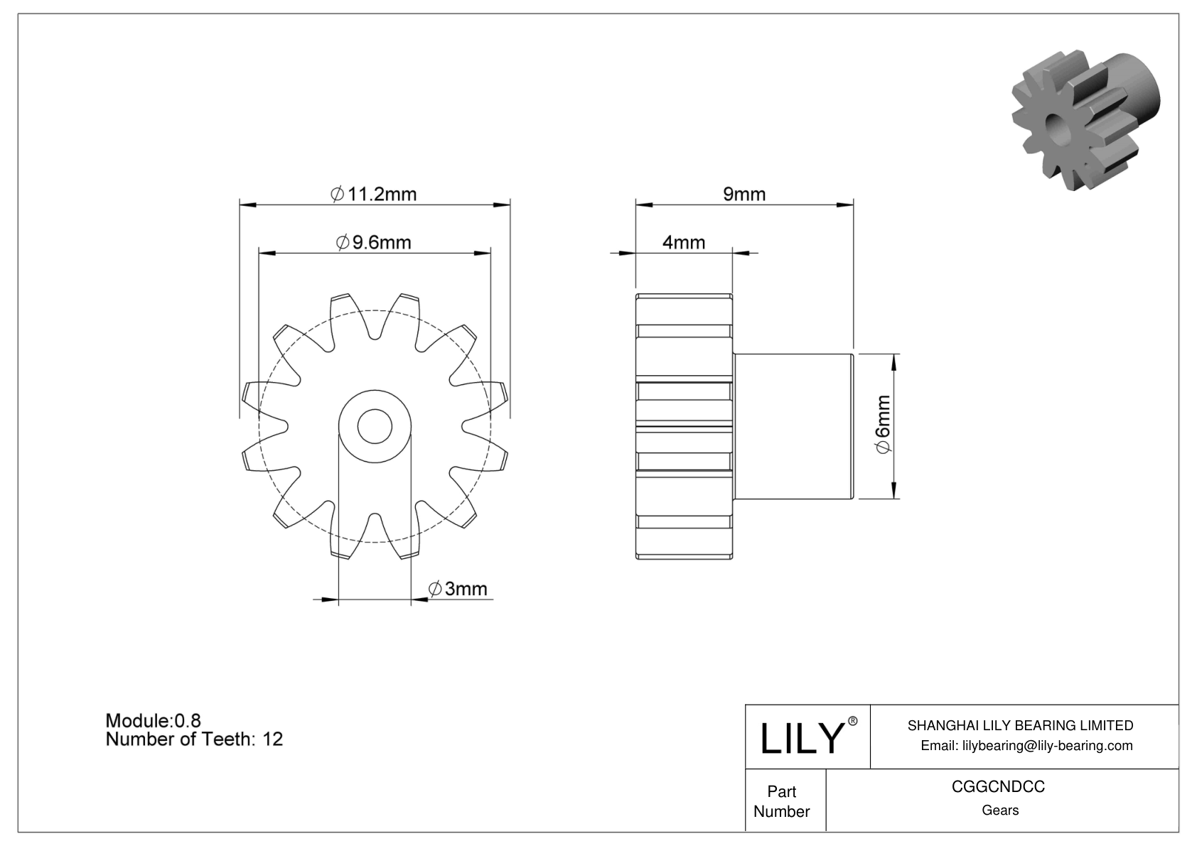 CGGCNDCC Engranajes métricos de plástico - Ángulo de presión de 20 cad drawing