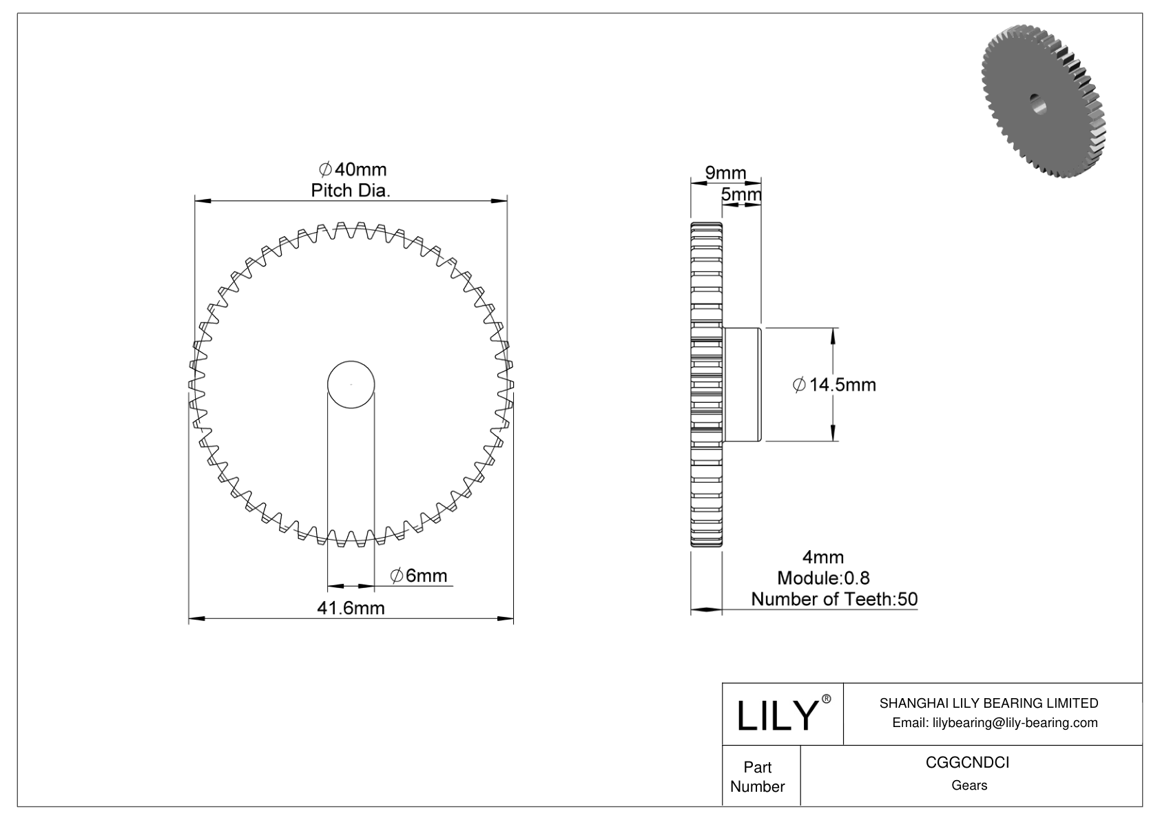 CGGCNDCI 塑料公制齿轮 - 20° 压力角 cad drawing